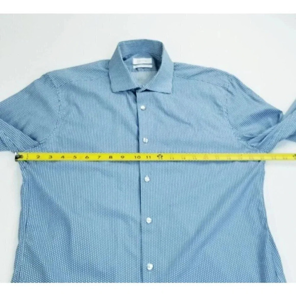 Calvin Klein Medium 15-15.5 slim Fit Spread Collar 4 Way Stretch Mini Polka Dots - Picture 3 of 11